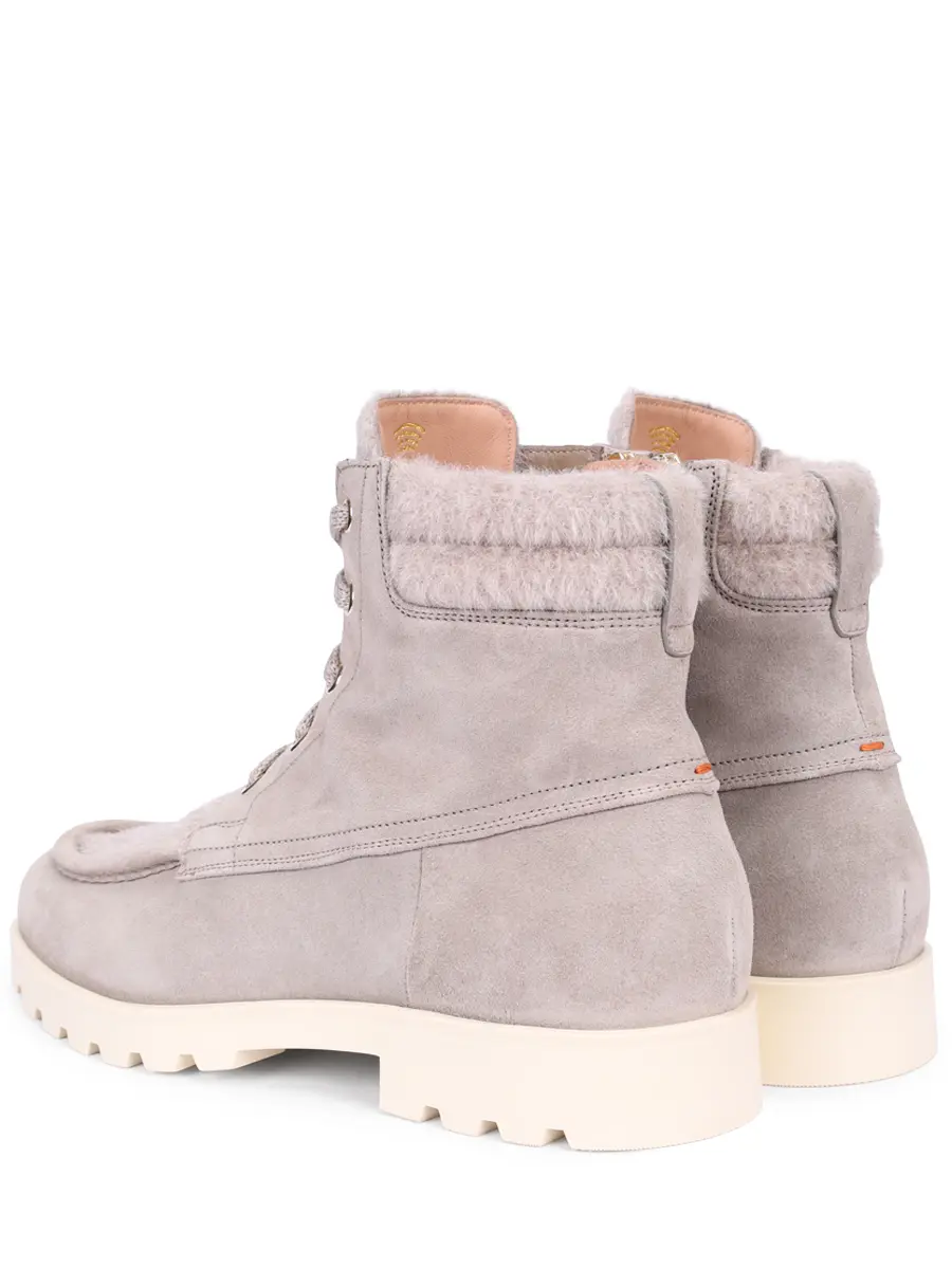 Ботинки замшевые с мехом альпака