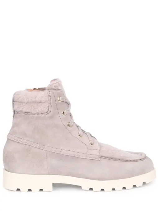 Ботинки замшевые с мехом альпака SANTONI