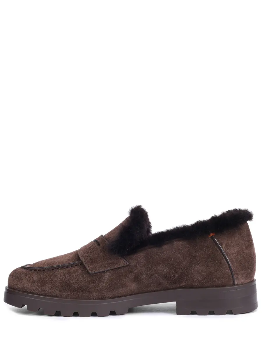 Лоферы замшевые на меху