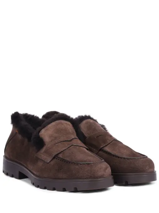 Лоферы замшевые на меху SANTONI