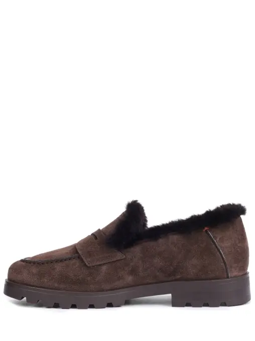 Лоферы замшевые на меху SANTONI