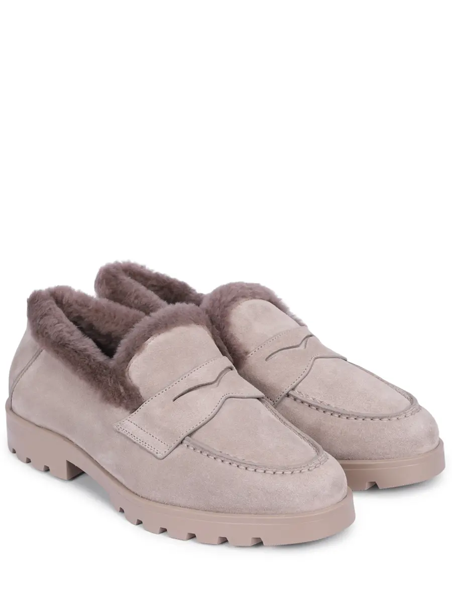 Лоферы замшевые на меху