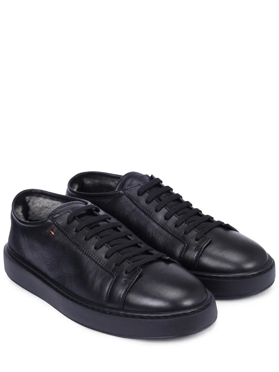 Кеды кожаные на меху