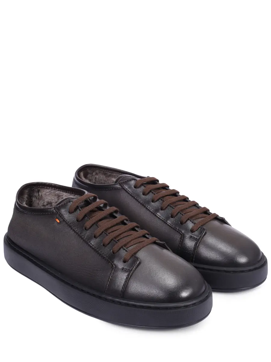 Кеды кожаные на меху