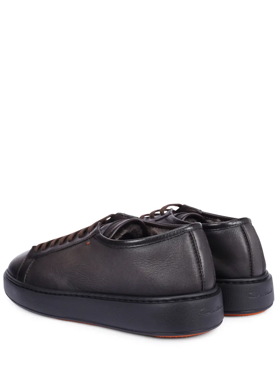 Кеды кожаные на меху