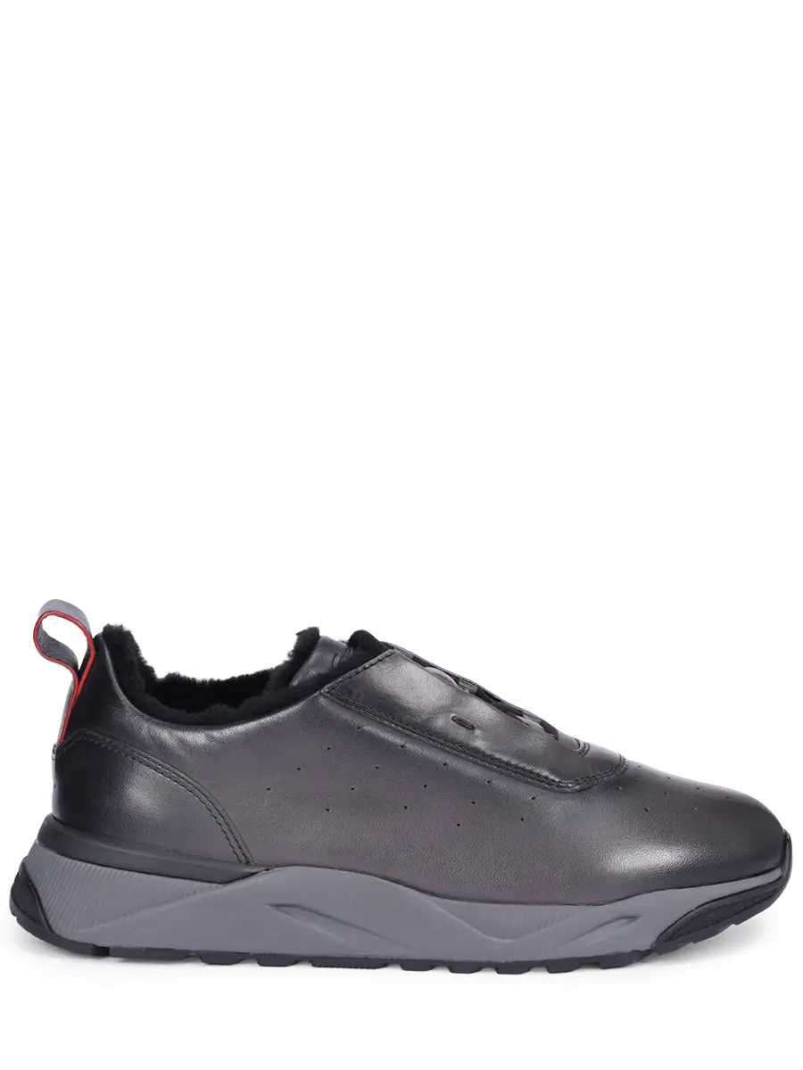 Кроссовки кожаные на меху