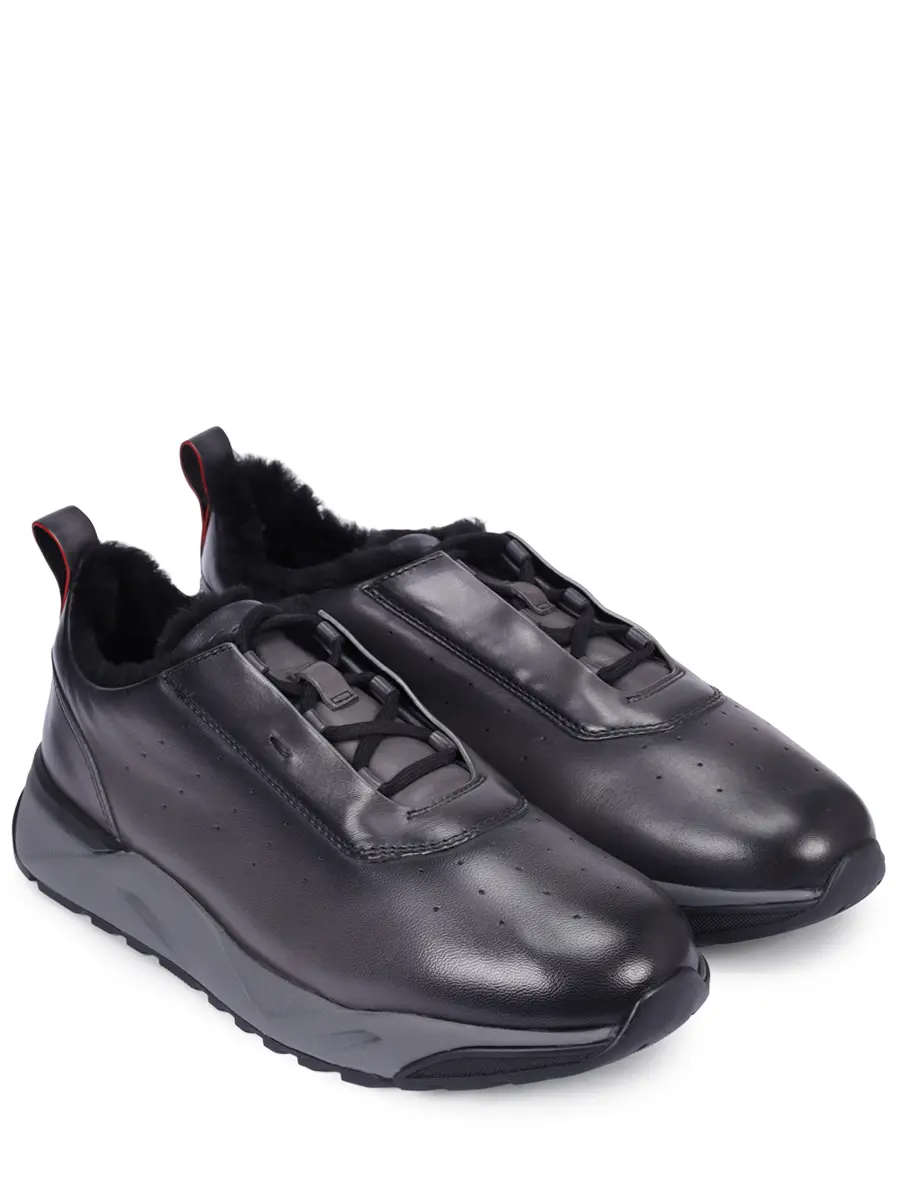 Кроссовки кожаные на меху