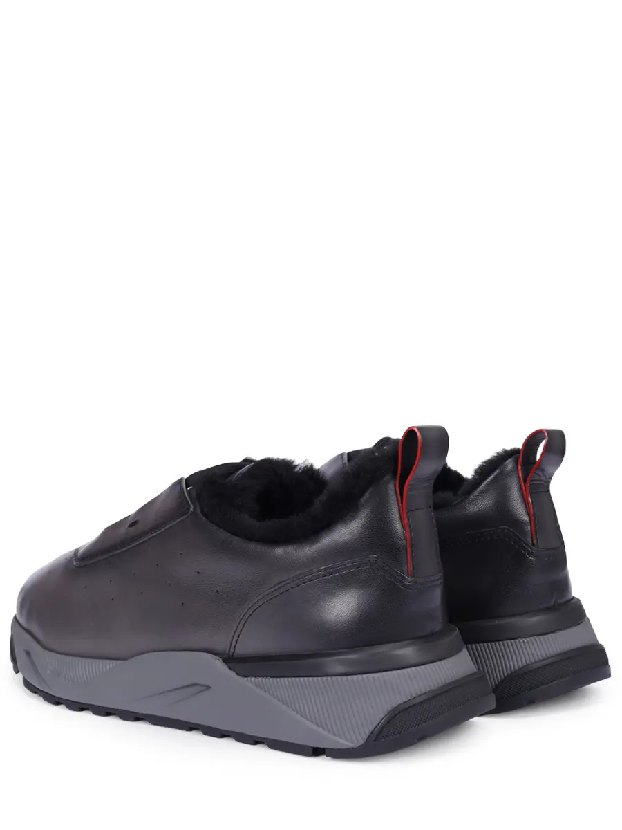 Кроссовки кожаные на меху