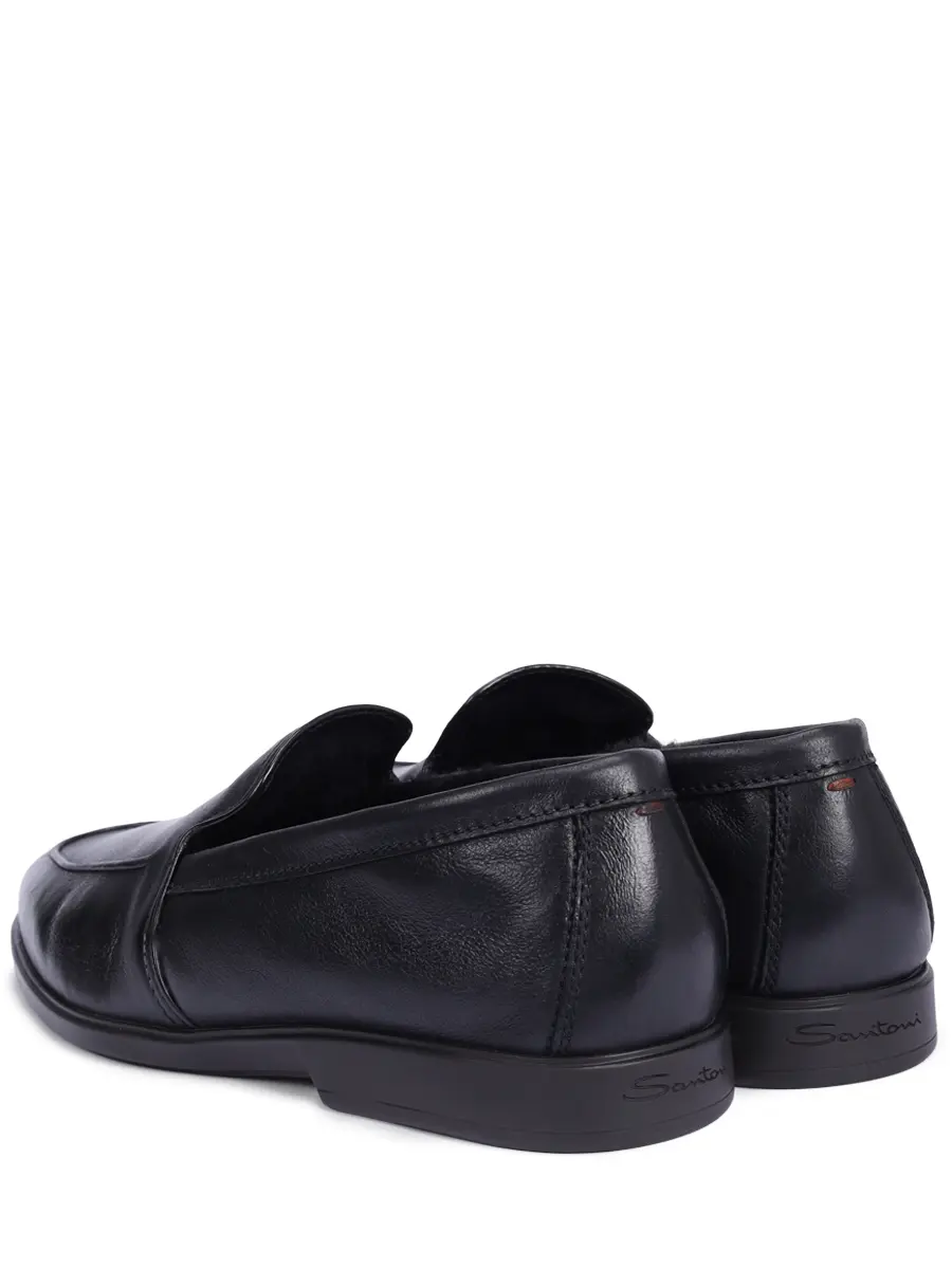 Лоферы кожаные на меху