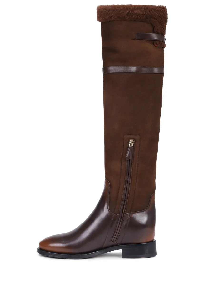 Ботфорты комбинированные на меху