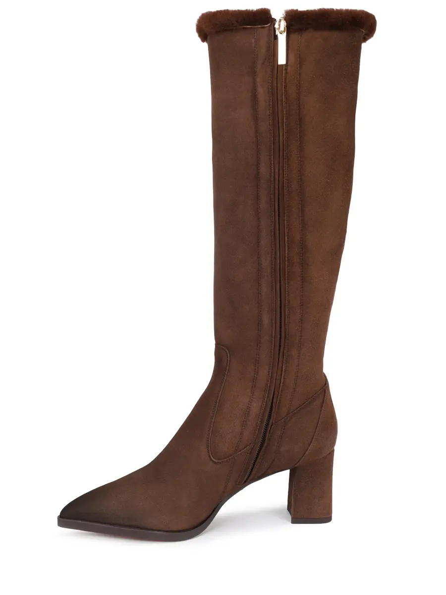 Сапоги замшевые