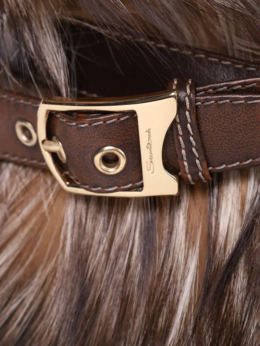 Полусапоги кожаные с мехом лисы