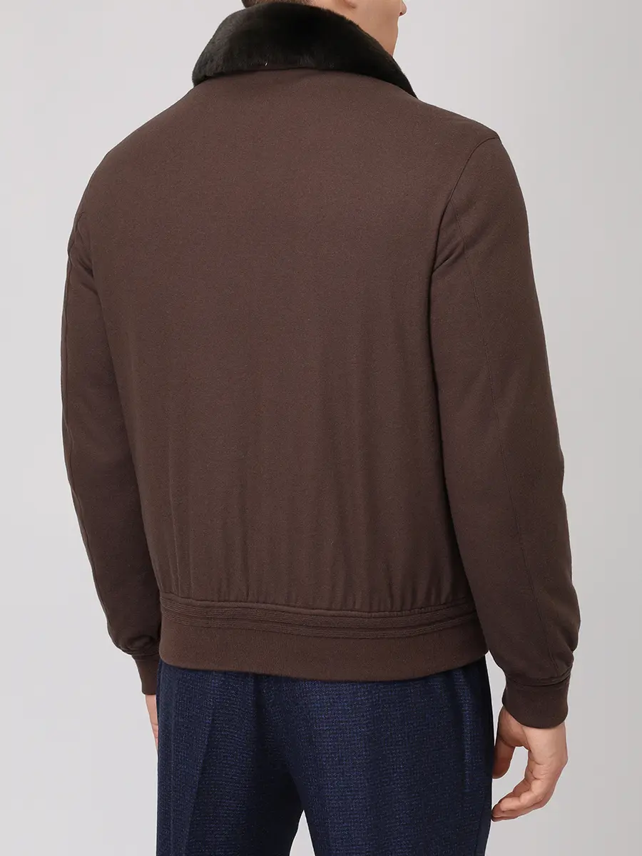 Бомбер шерстяной с мехом кролика