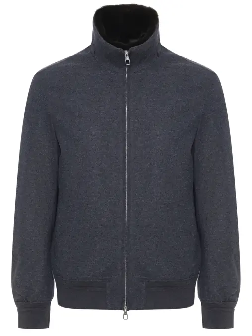 Бомбер шерстяной с мехом кролика MONTECORE