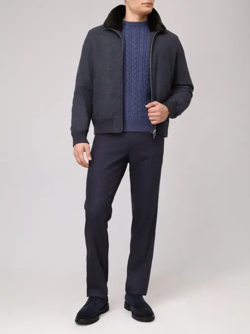 Бомбер шерстяной с мехом кролика MONTECORE