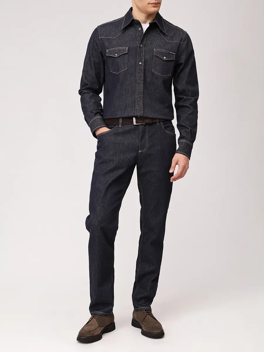 Рубашка Slim Fit джинсовая