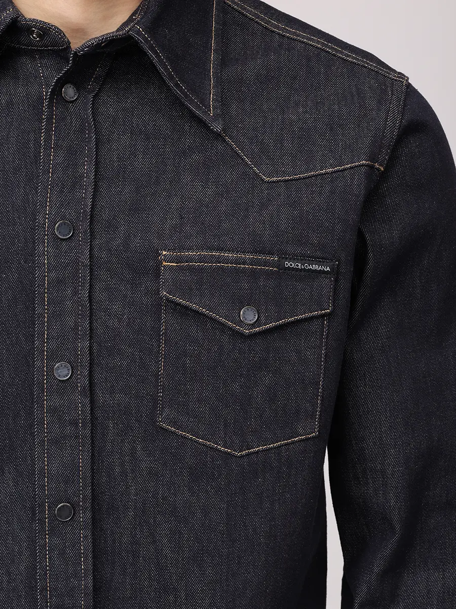 Рубашка Slim Fit джинсовая