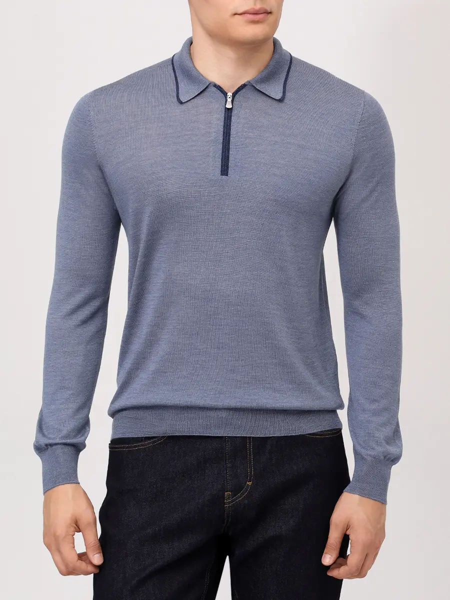 Поло из шерсти и шелка