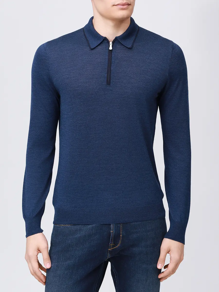 Поло из шерсти и шелка