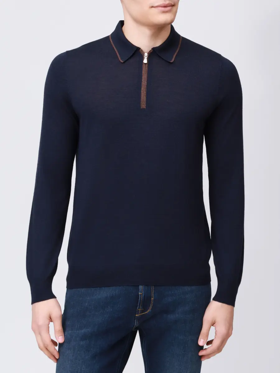 Поло из шерсти и шелка