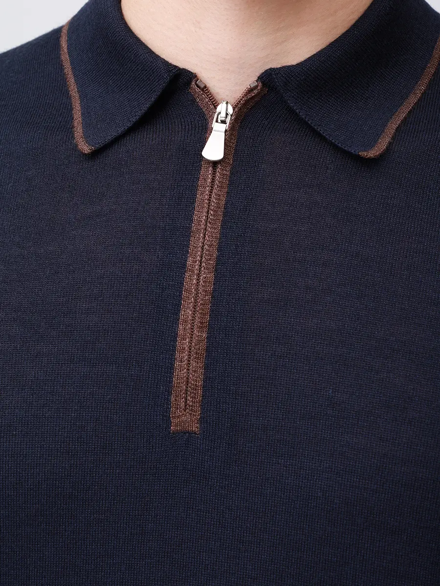 Поло из шерсти и шелка