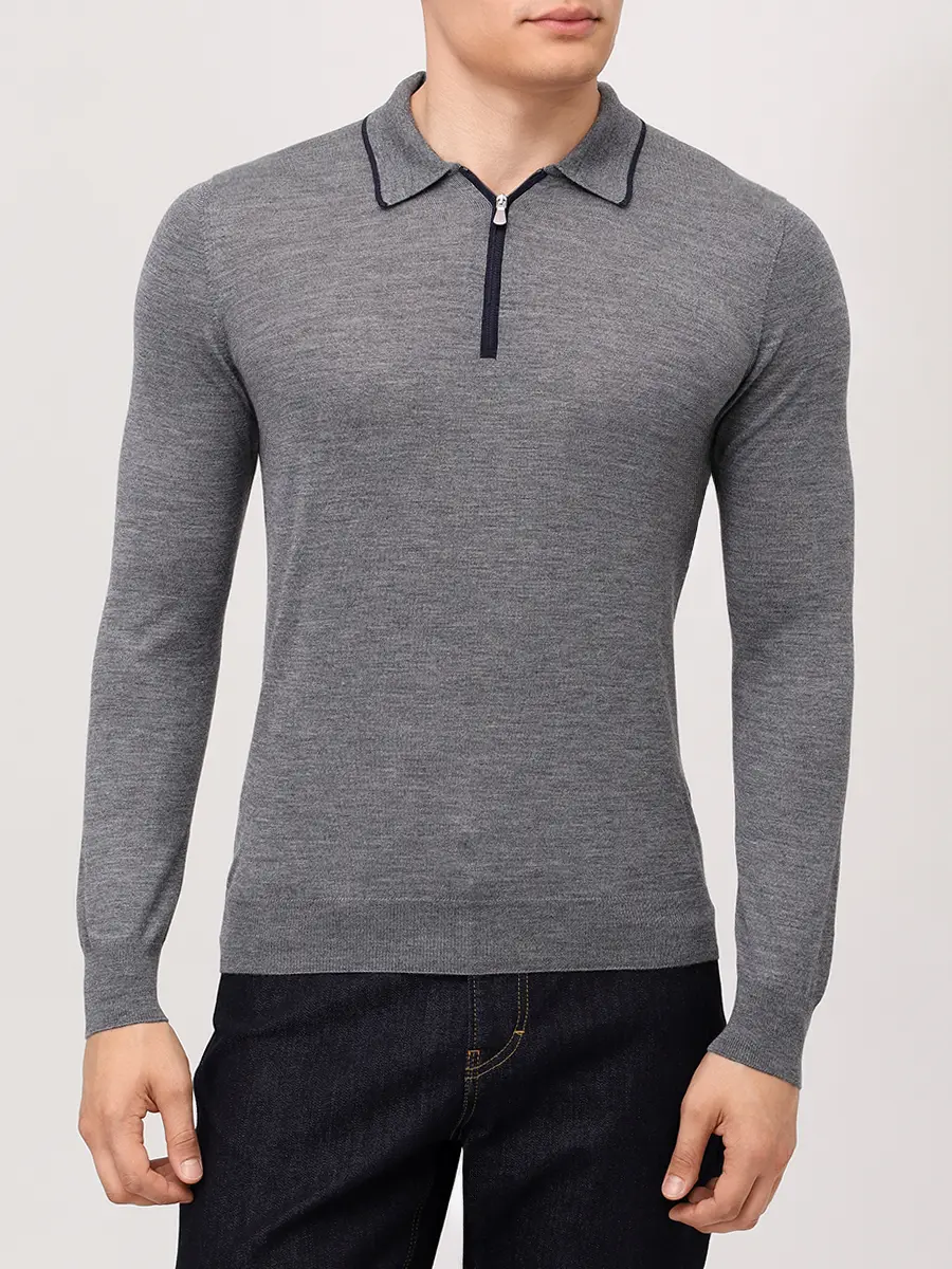 Поло из шерсти и шелка