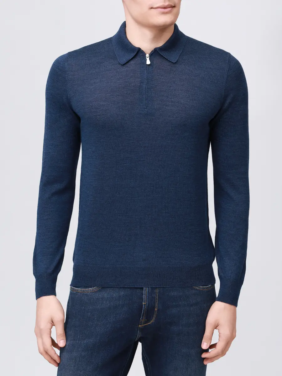 Поло из шерсти и шелка