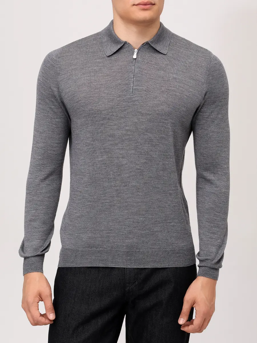 Поло из шерсти и шелка