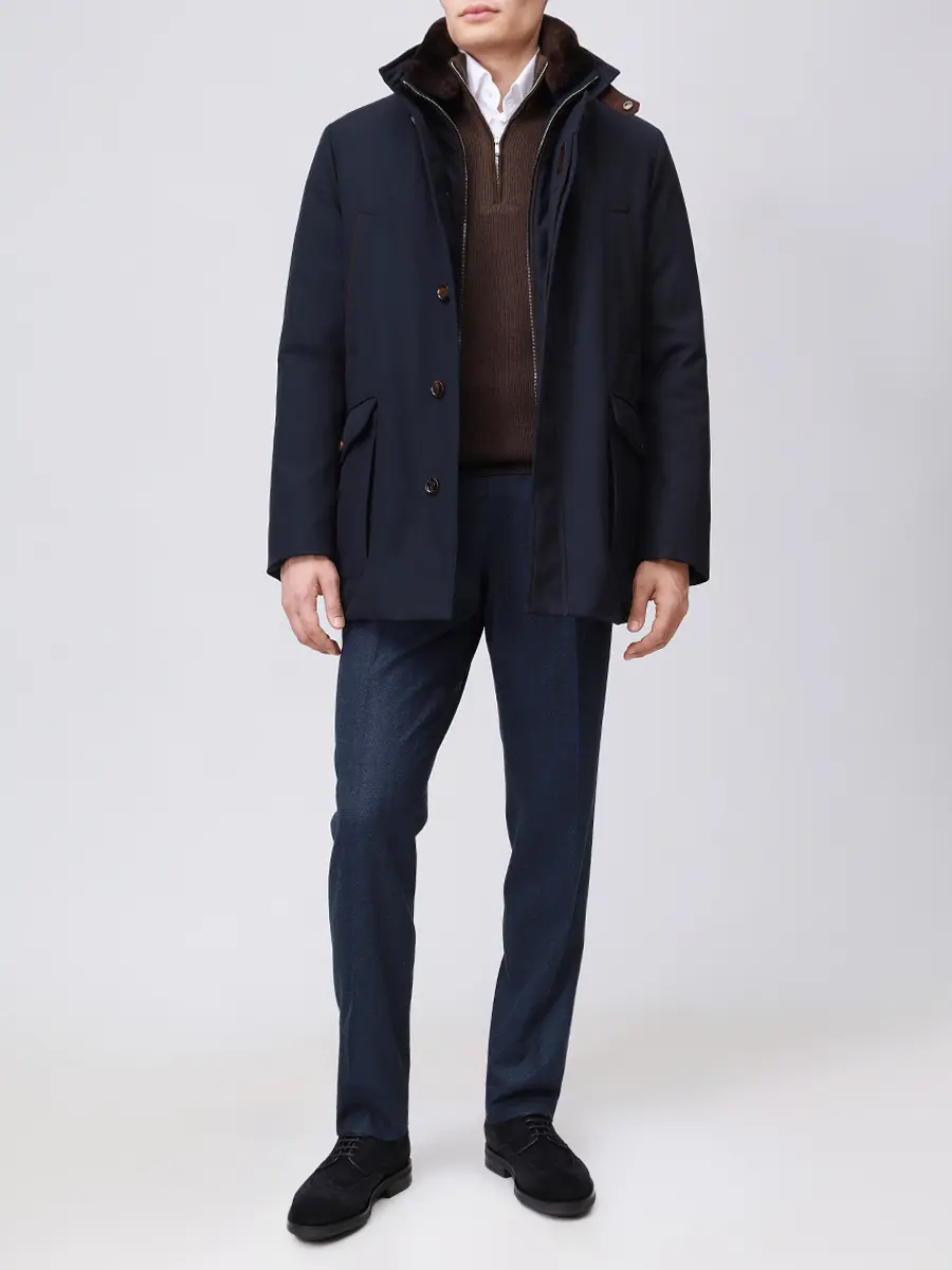 Пуховик однотонный