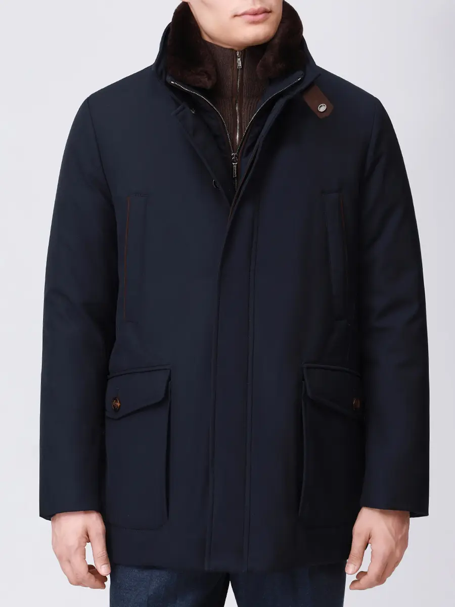 Пуховик однотонный