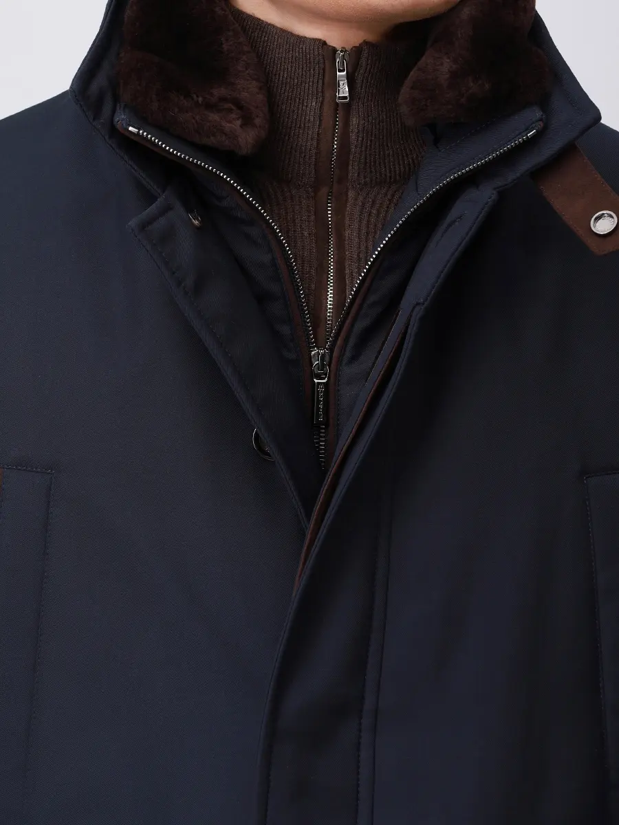 Пуховик однотонный