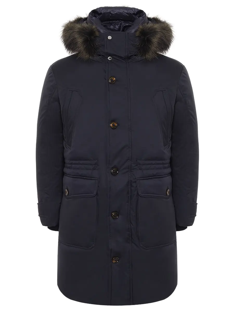 Пуховик однотонный