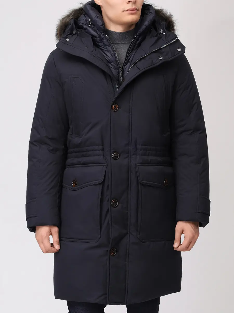 Пуховик однотонный