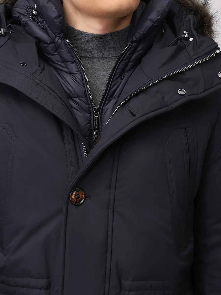 Пуховик однотонный