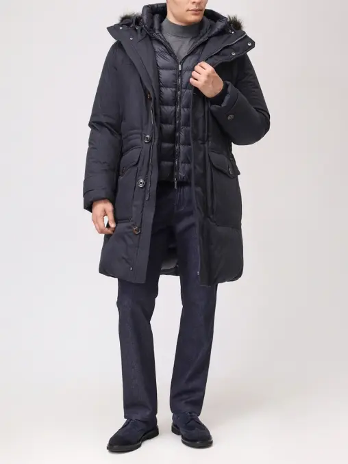 Пуховик однотонный MOORER