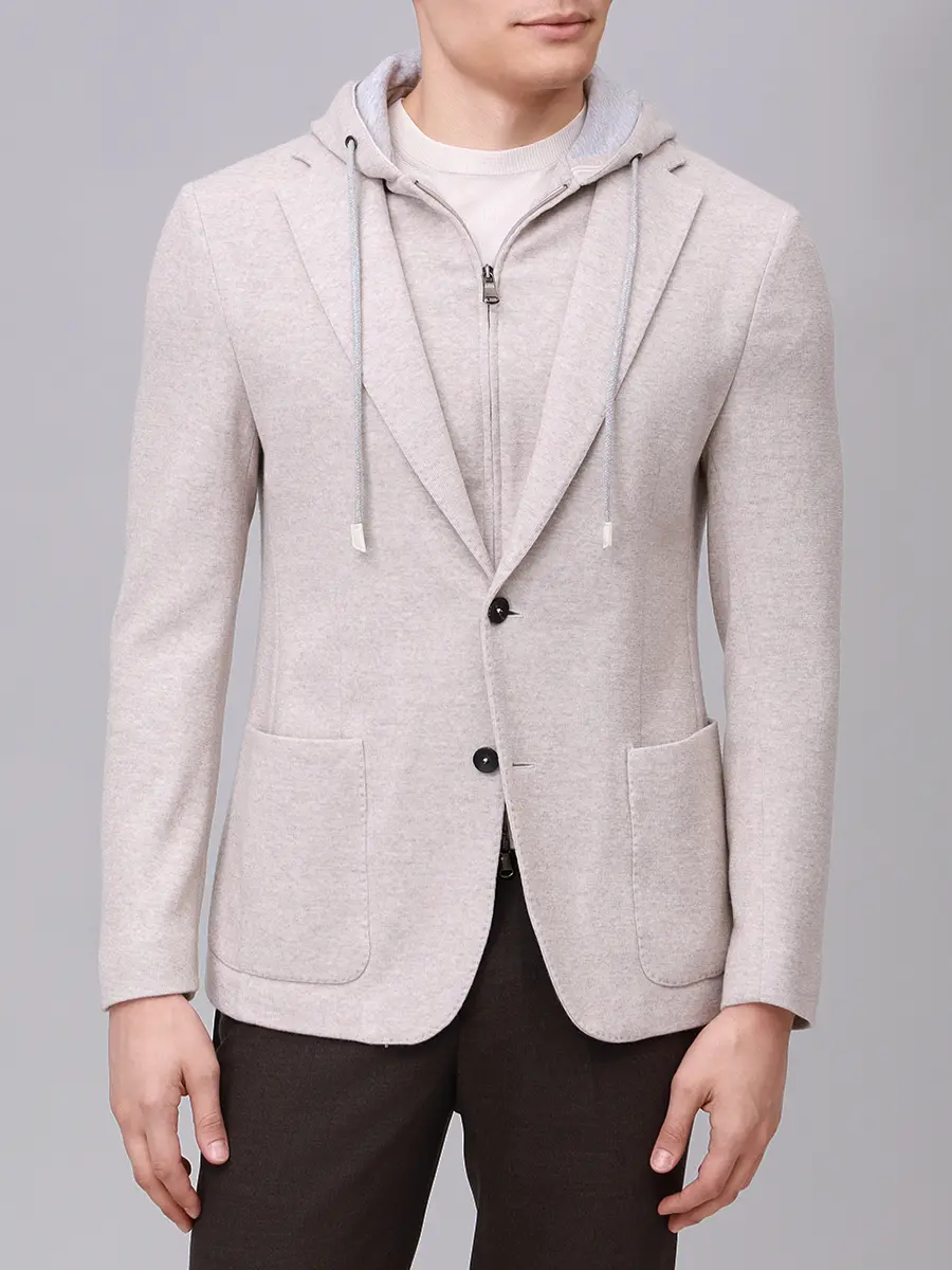 Пиджак из шерсти и хлопка