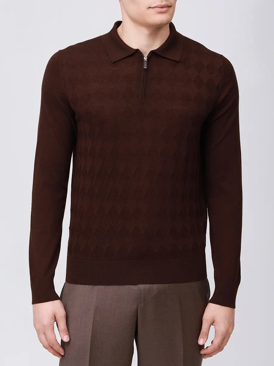 Поло из шерсти и шелка