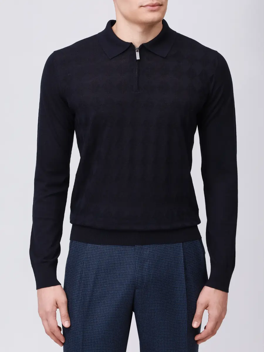 Поло из шерсти и шелка