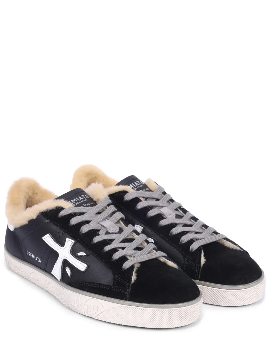 Кеды комбинированные на меху Steven