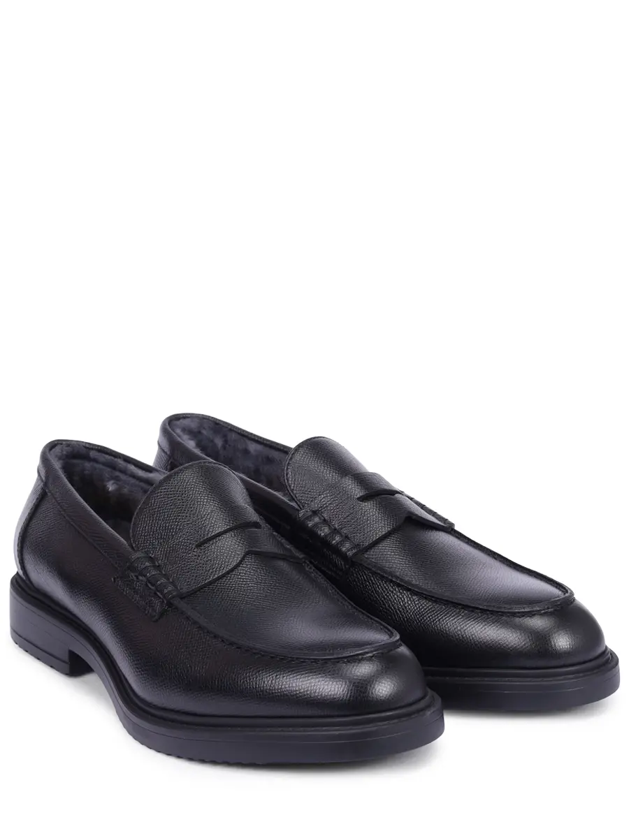 Лоферы кожаные на меху