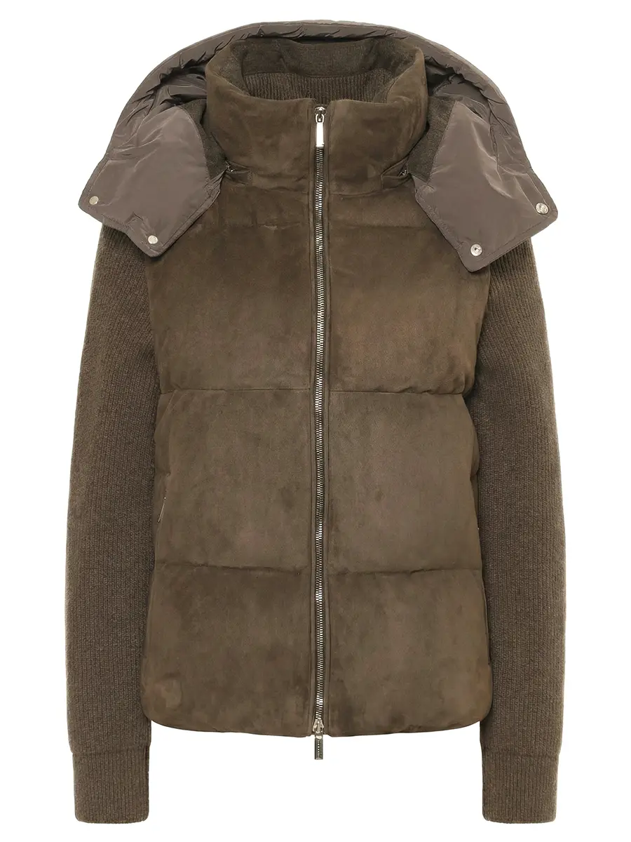 Пуховик комбинированный