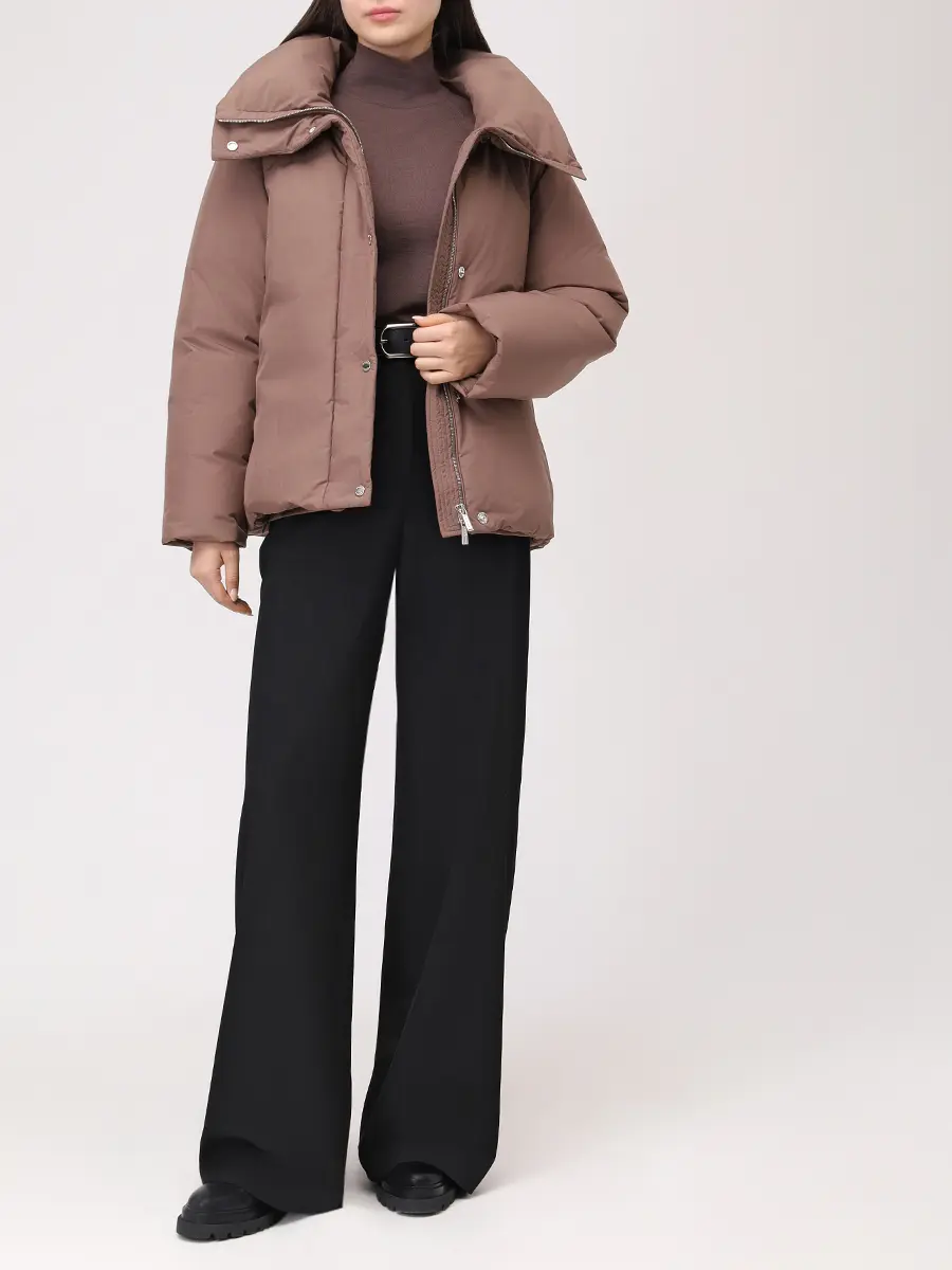 Пуховик однотонный