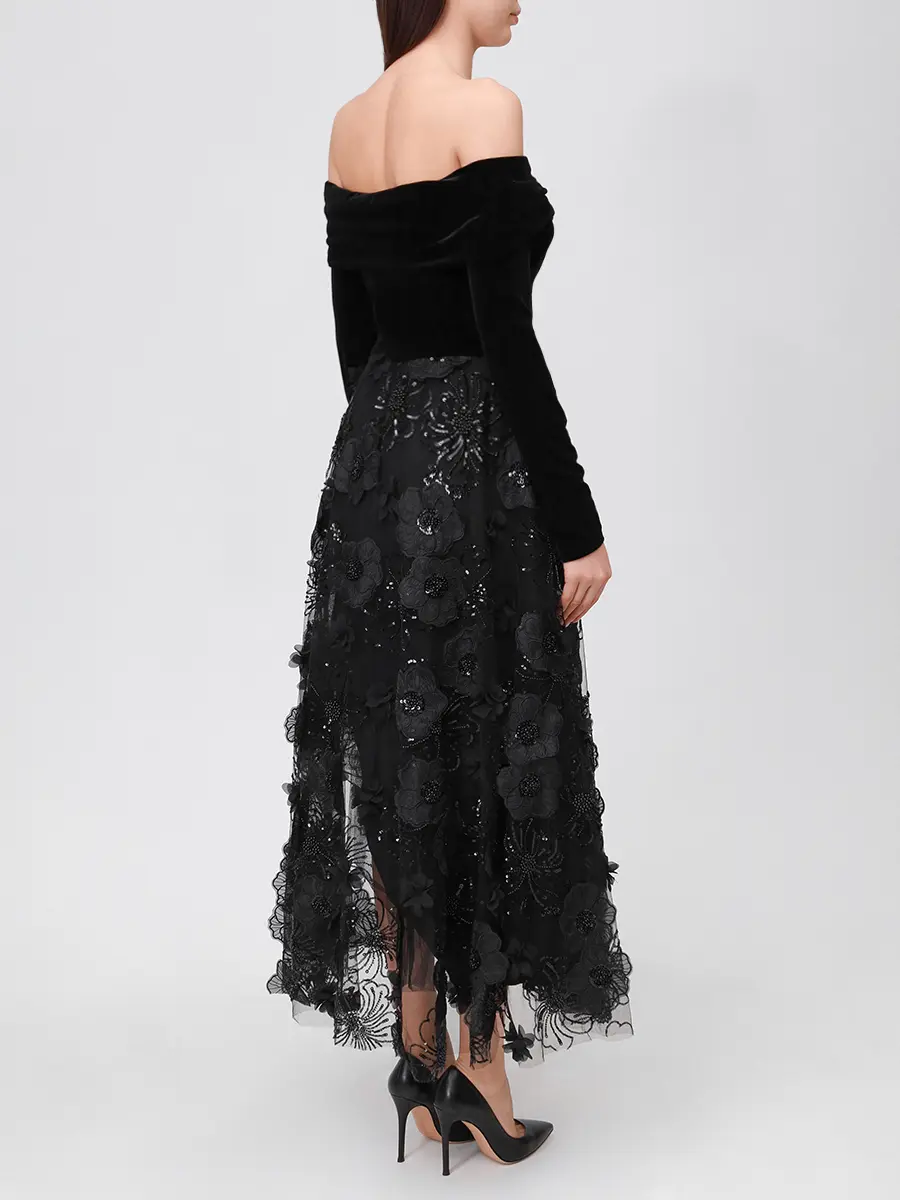 Платье комбинированное