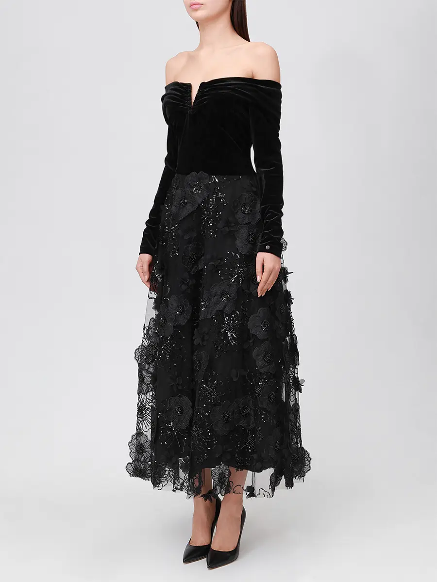 Платье комбинированное