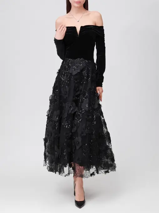 Платье комбинированное NISSA