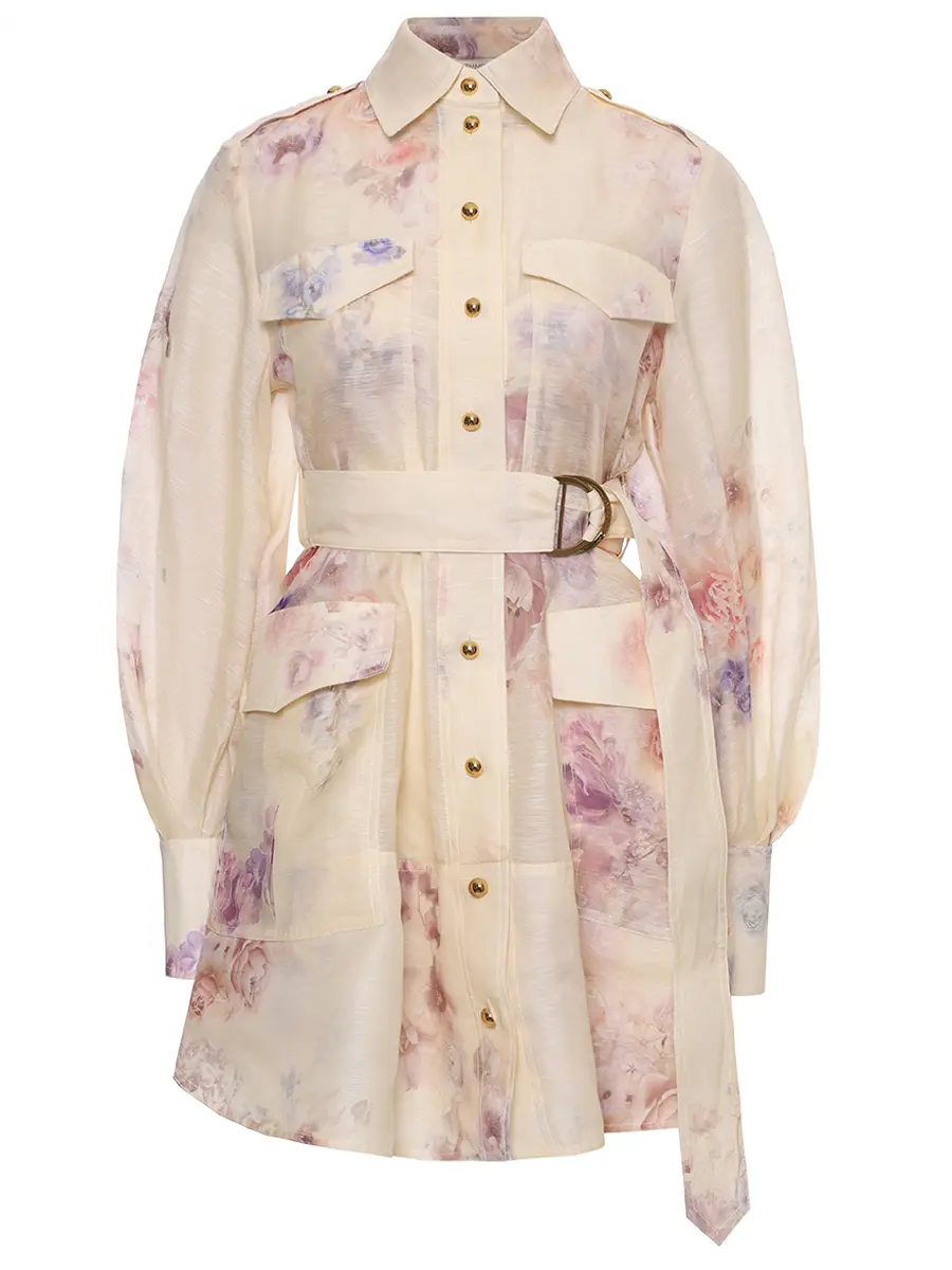 Платье из шелка и льна