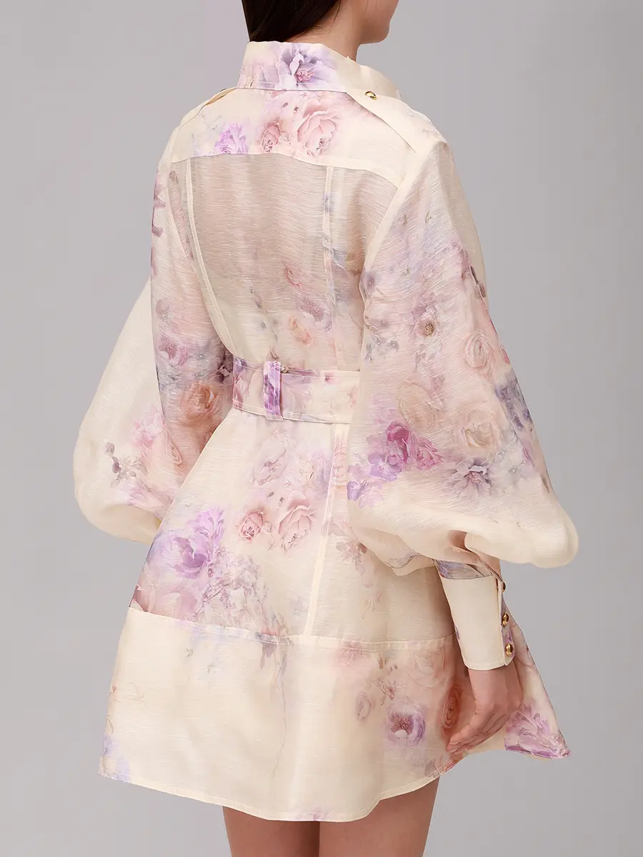 Платье из шелка и льна