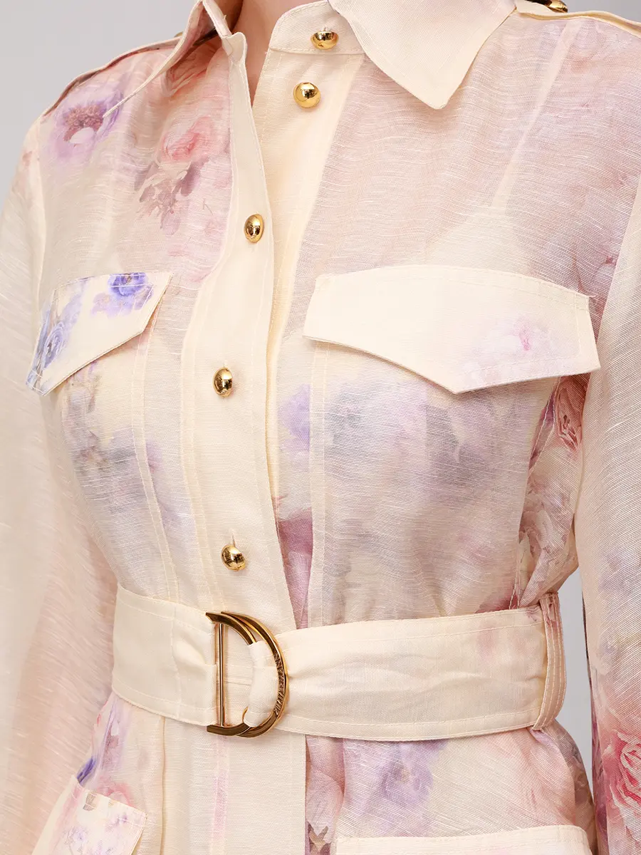 Платье из шелка и льна