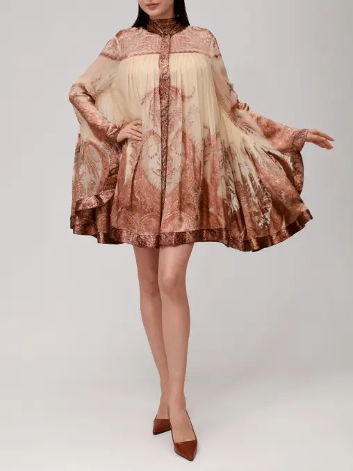 Платье из вискозы и шелка ZIMMERMANN