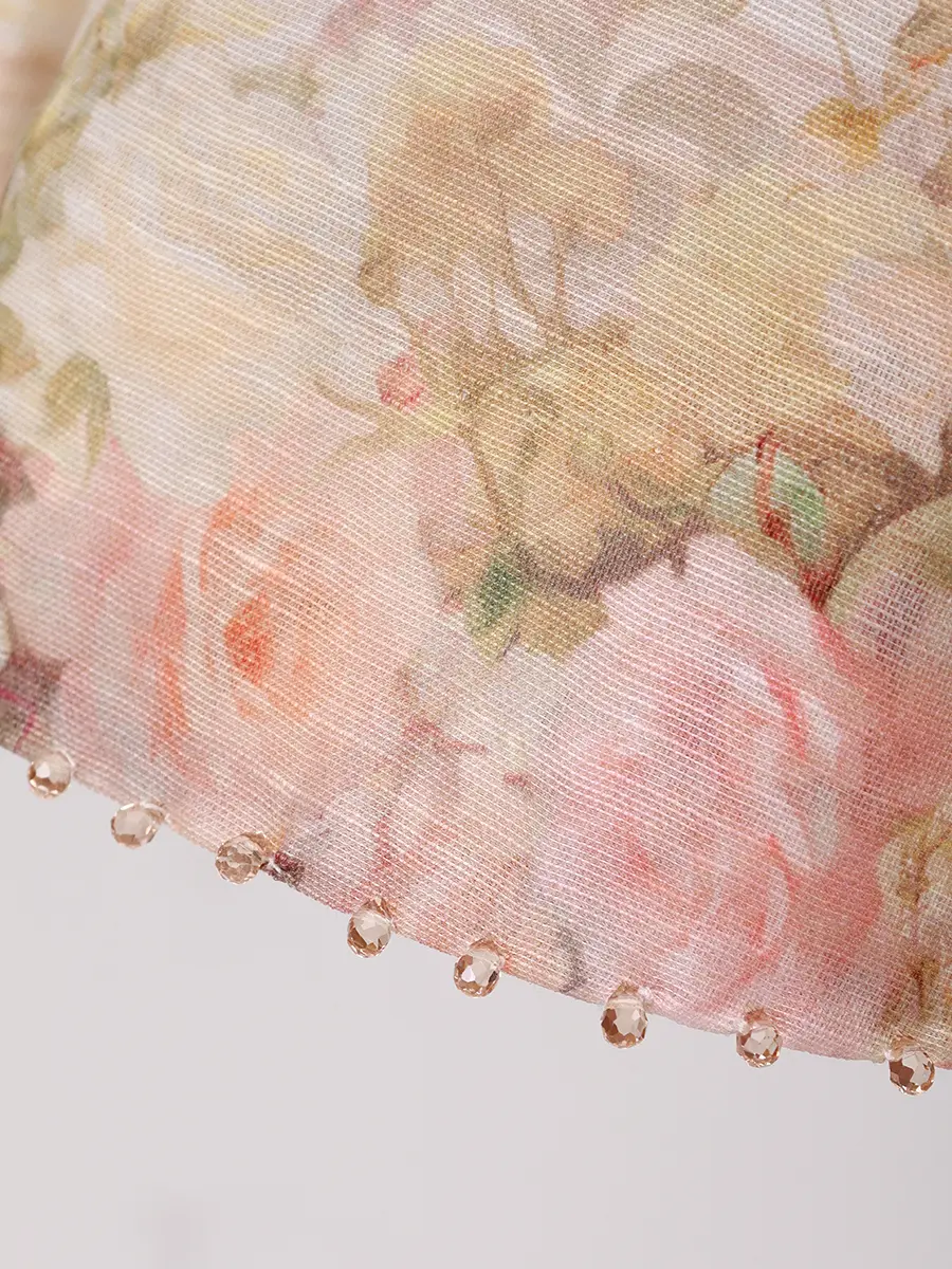 Платье из шелка и льна